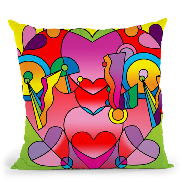 Love Color Heart Throw Pillow By Howie Green - All About Vibe