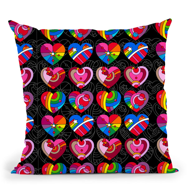 Pop Art Hearts Throw Pillow By Howie Green