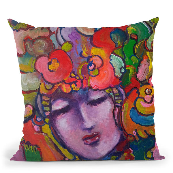Mardi Gras Lady 615 4 Throw Pillow By Howie Green - All About Vibe