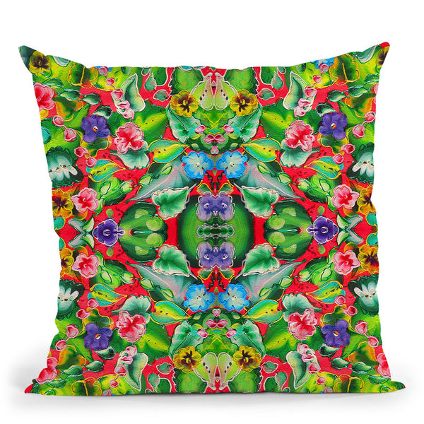 Flowers Pink 715 Throw Pillow By Howie Green - All About Vibe