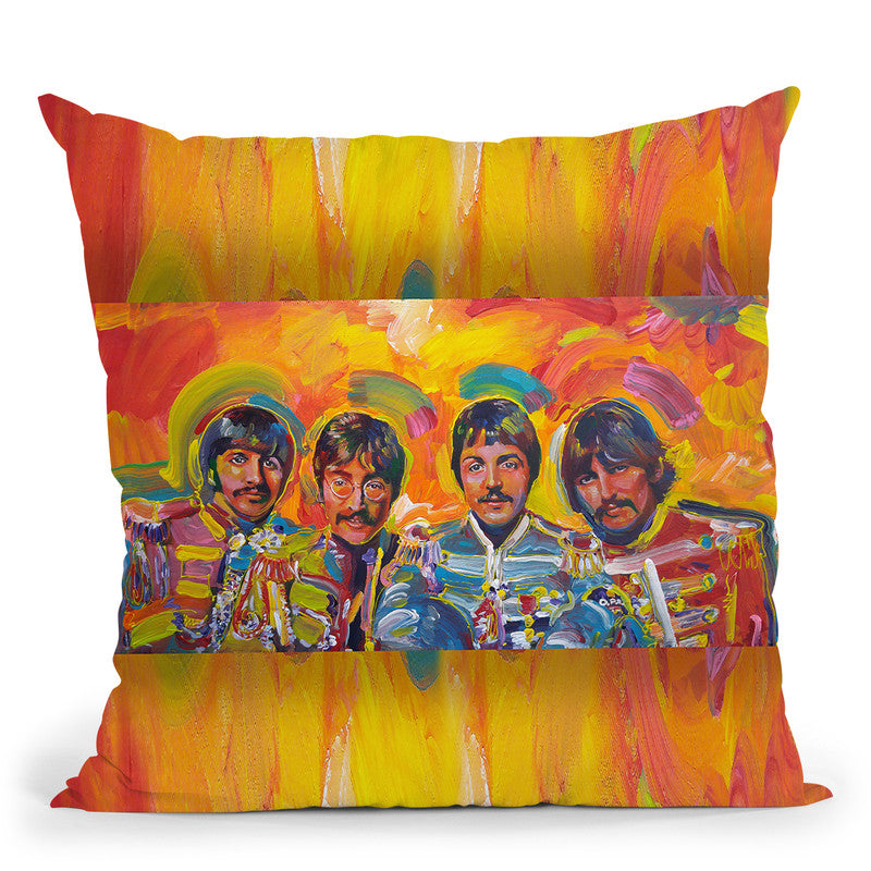 Beatles Sgt-Peppers Throw Pillow By Howie Green - All About Vibe