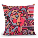 Pop-Art-Deco-Face-116 Throw Pillow By Howie Green - All About Vibe