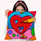 Pop-Art-Lightning-Heart-Circle Throw Pillow By Howie Green - All About Vibe