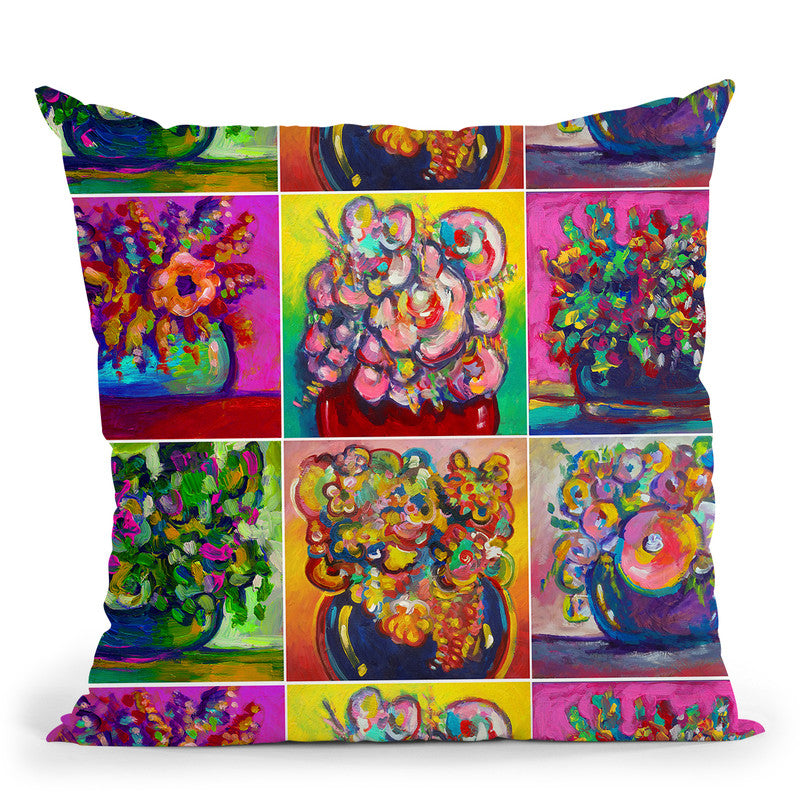 6 Flowers2 Throw Pillow By Howie Green - All About Vibe