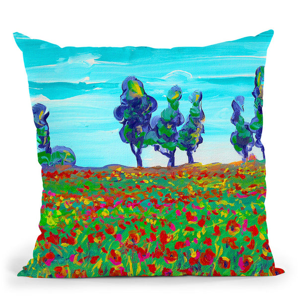 6 Poppy Field Throw Pillow By Howie Green - All About Vibe