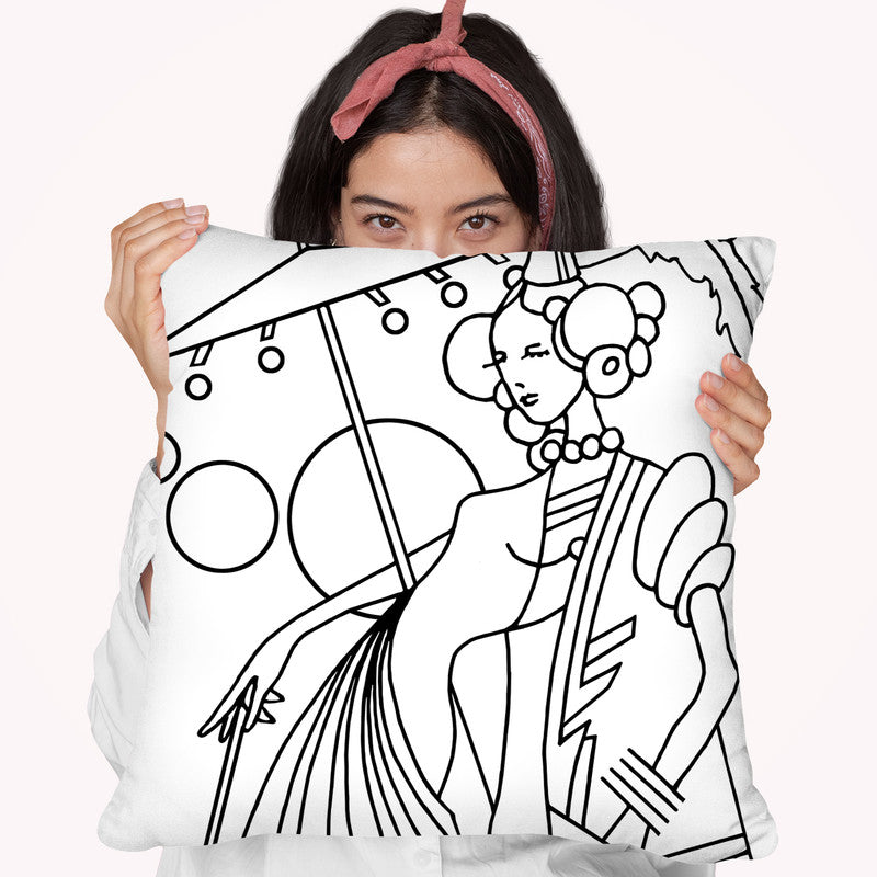 Art Deco Lady 3 Throw Pillow By Howie Green - All About Vibe