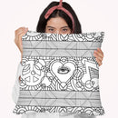 Peace Love Music Horiz Throw Pillow By Howie Green - All About Vibe