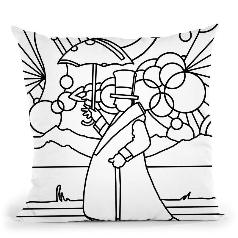 Umbrella Beach Man Throw Pillow By Howie Green - All About Vibe