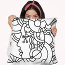 Circle Lady 316 Lineart Throw Pillow By Howie Green - All About Vibe