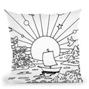 Cosmic Boat Color Throw Pillow By Howie Green - All About Vibe
