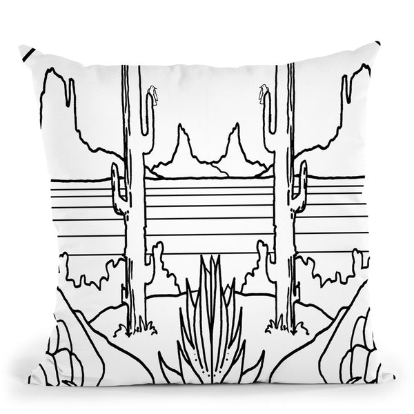 Desert Lineart Throw Pillow By Howie Green - All About Vibe