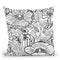 Hollyhocks Lineart Throw Pillow By Howie Green - All About Vibe