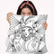 Lady 216 Linework Throw Pillow By Howie Green - All About Vibe