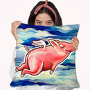 Flying Pig Throw Pillow By Howie Green - All About Vibe