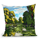 Pop London Landscape Gardens Throw Pillow By Howie Green - All About Vibe
