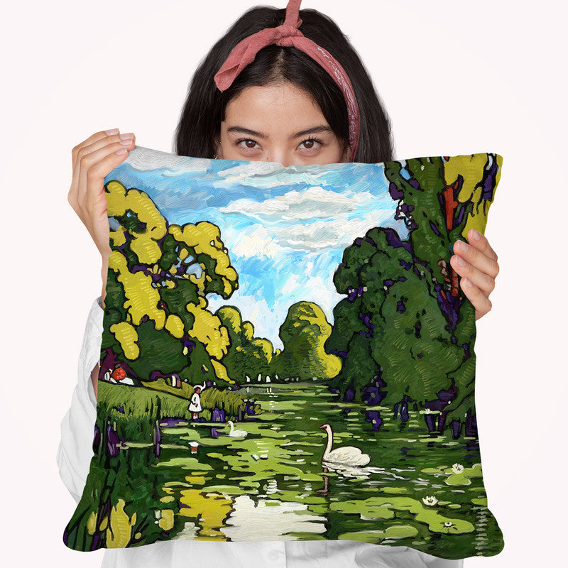 Pop London Landscape Gardens Throw Pillow By Howie Green - All About Vibe