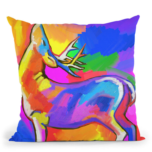 Pop Art Deer 2 Throw Pillow By Howie Green - All About Vibe