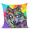 Pop Art Wolf 2 Throw Pillow By Howie Green - All About Vibe