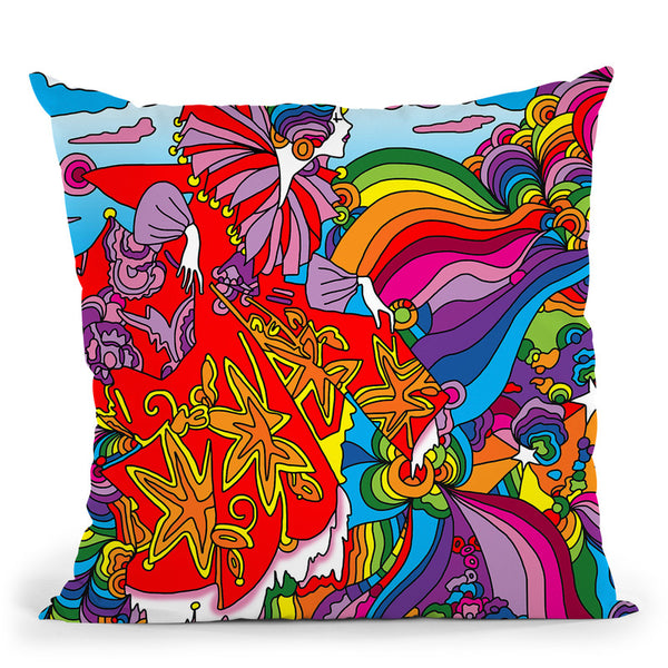 Rainbow Queen Throw Pillow By Howie Green - All About Vibe