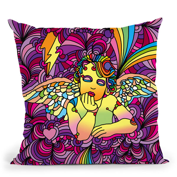 Pop-Art-Cherub-1 Throw Pillow By Howie Green - All About Vibe