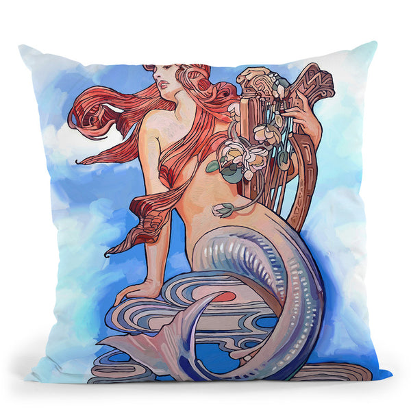 Pop-Art-Mermaid Throw Pillow By Howie Green - All About Vibe