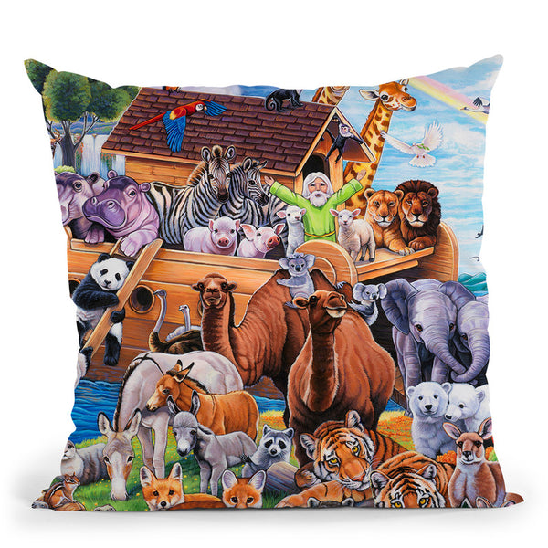 NoahÕS Ark Throw Pillow By Jenny Newland - All About Vibe