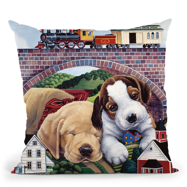 Choo, Choo, Chooed Out Throw Pillow By Jenny Newland - All About Vibe