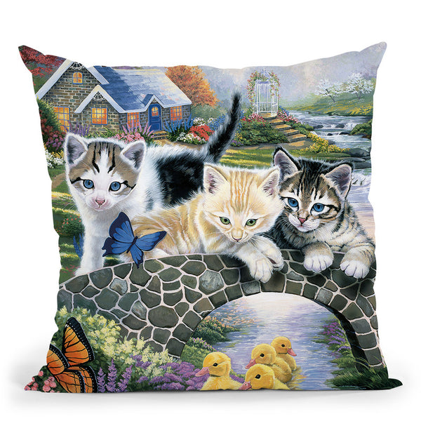 A Purrfect Day Throw Pillow By Jenny Newland - All About Vibe