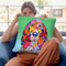 Flowers Basset Hound Throw Pillow By Tomoyo Pitcher - All About Vibe