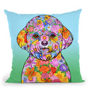 Flowers Bichon Frise Throw Pillow By Tomoyo Pitcher - All About Vibe