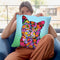 Flowers Black Cat Throw Pillow By Tomoyo Pitcher - All About Vibe