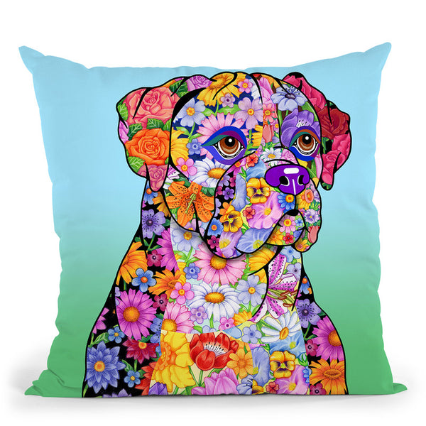 Flowers Boxer Throw Pillow By Tomoyo Pitcher - All About Vibe