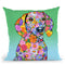 Flowers Dachshund Throw Pillow By Tomoyo Pitcher - All About Vibe
