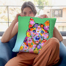 Flowers Siberian Husky Throw Pillow By Tomoyo Pitcher - All About Vibe