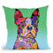 Flowers Boston Terrier Throw Pillow By Tomoyo Pitcher - All About Vibe