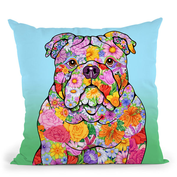Flowers Bulldog Throw Pillow By Tomoyo Pitcher - All About Vibe