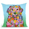 Flowers Golden Retriever Throw Pillow By Tomoyo Pitcher - All About Vibe