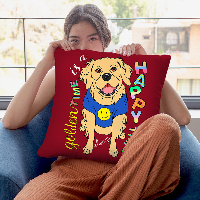 Golden Retriever Graphic Style Throw Pillow By Tomoyo Pitcher - All About Vibe