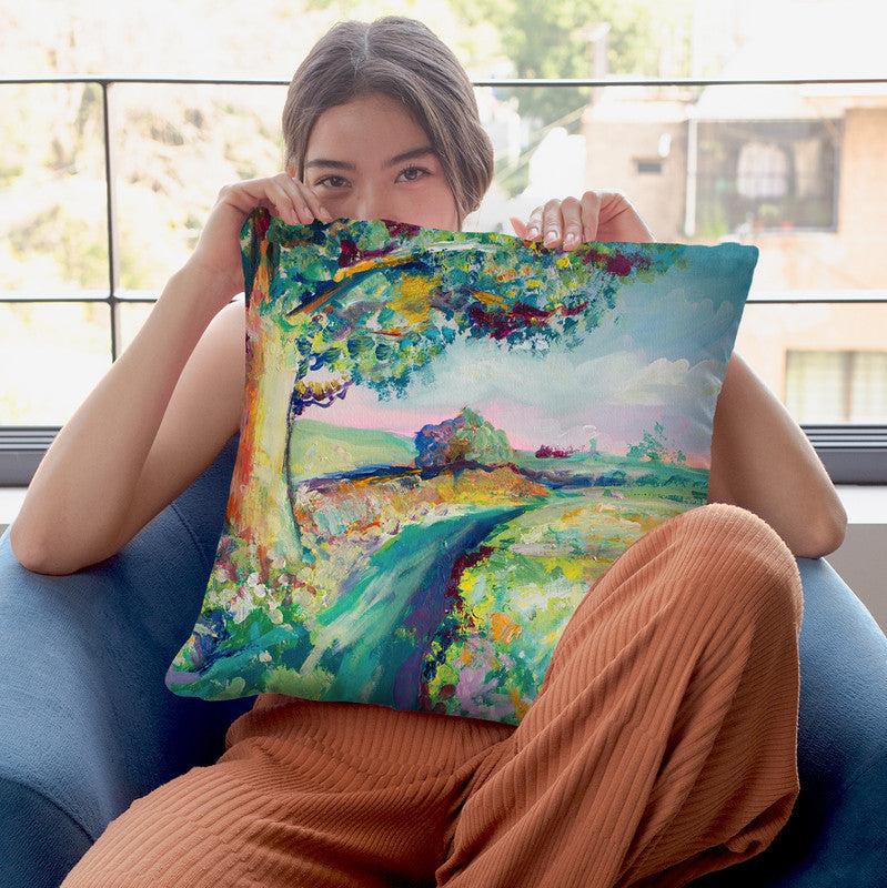 Tranquil Tree Throw Pillow By Emily Heard - All About Vibe