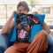 Doberman On Blue Throw Pillow By Hippie Hound Studios - All About Vibe