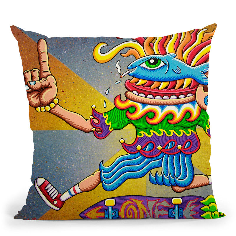 Fish Eye Airwalk Throw Pillow By Chris Dyer - All About Vibe