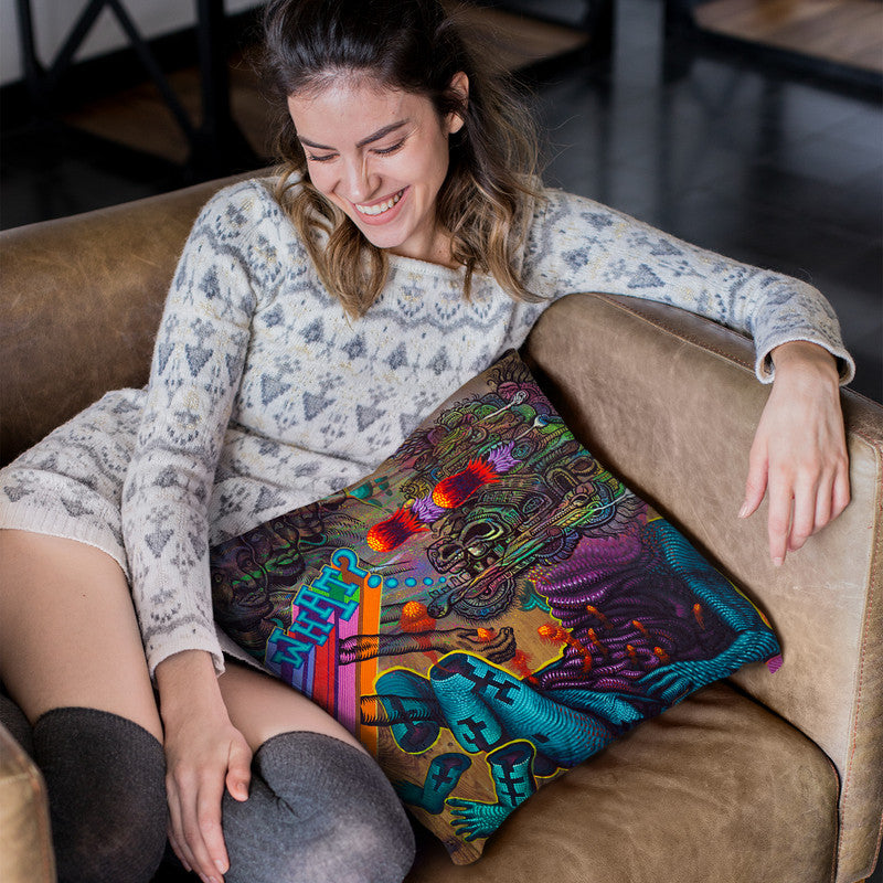 What-- Collabo With Jason Botkin Throw Pillow By Chris Dyer - All About Vibe