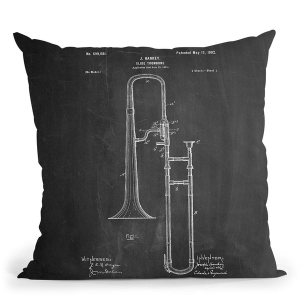 Slide Trombone Throw Pillow By Cole Borders - All About Vibe