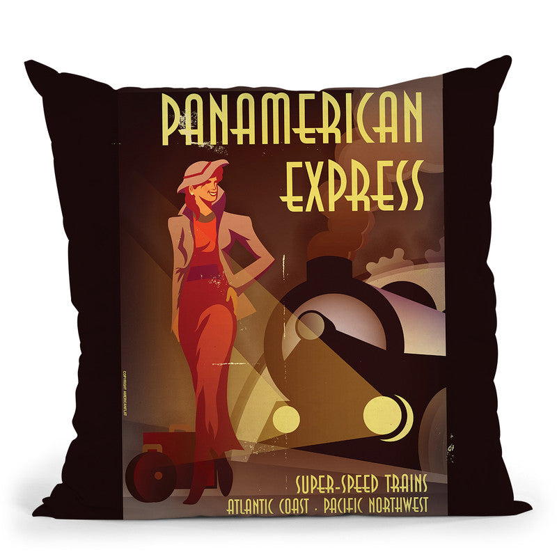 Panamerican Express Throw Pillow By American Flat - All About Vibe