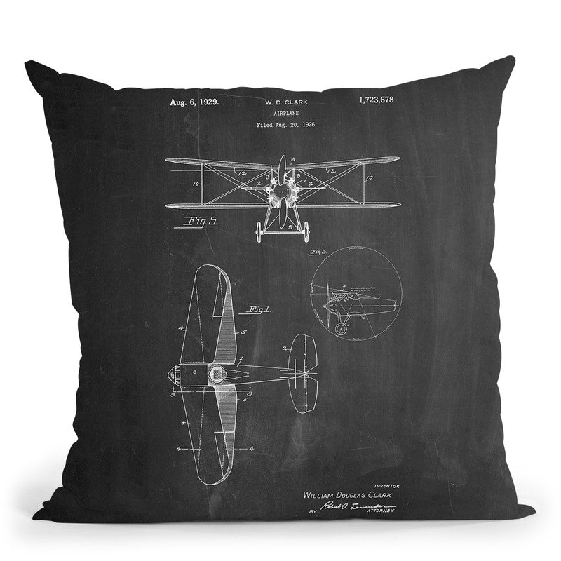 Wd Clark Plane D Throw Pillow By Cole Borders - All About Vibe