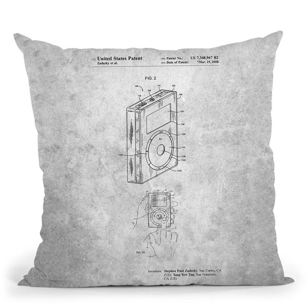 Ipod Blue Print Throw Pillow By Cole Borders - All About Vibe
