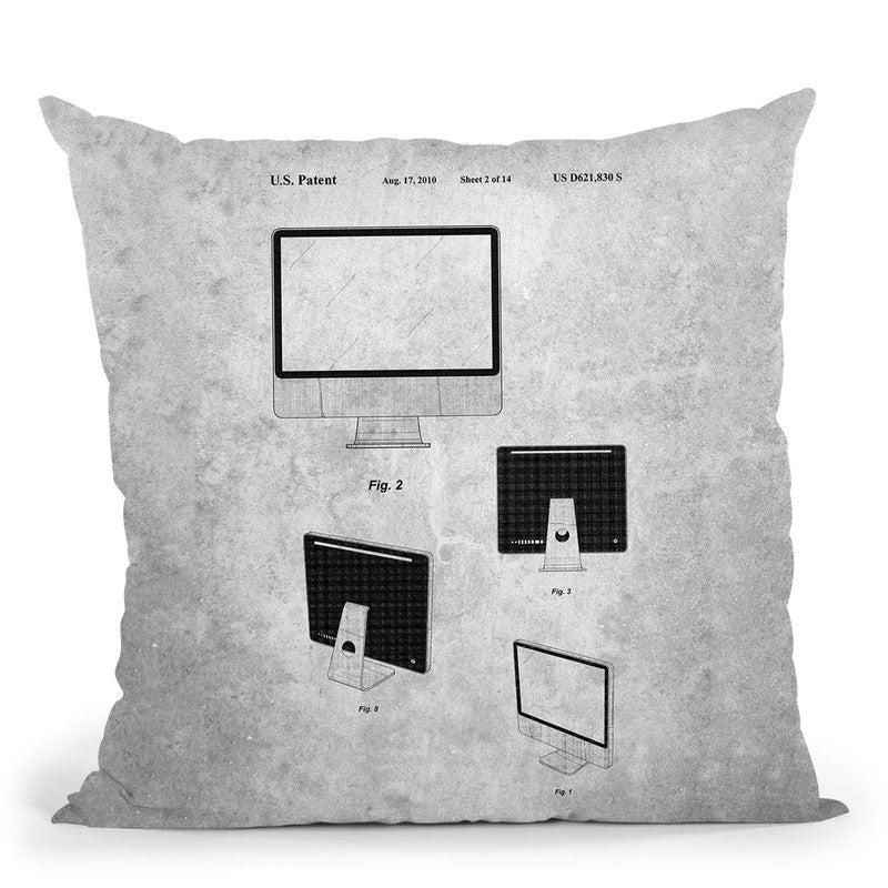 Apple Computer Blueprint Throw Pillow By Cole Borders - All About Vibe