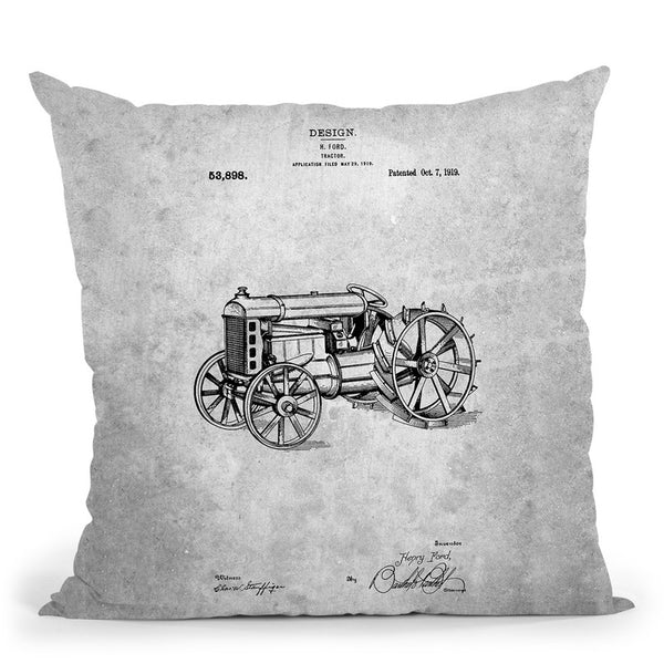 Tractor Blueprint Throw Pillow By Cole Borders - All About Vibe