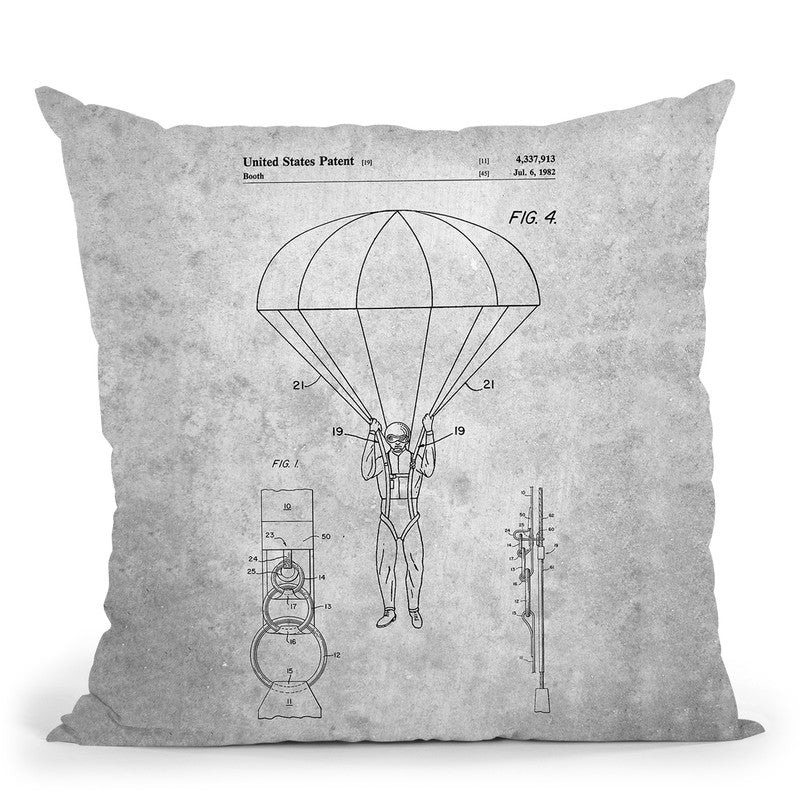 Parachute Blueprint Throw Pillow By Cole Borders - All About Vibe