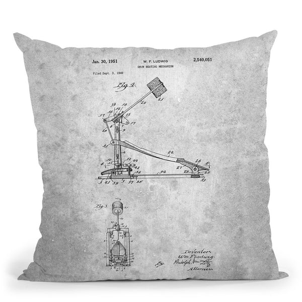 Musical Instrument Blueprint I Throw Pillow By Cole Borders - All About Vibe